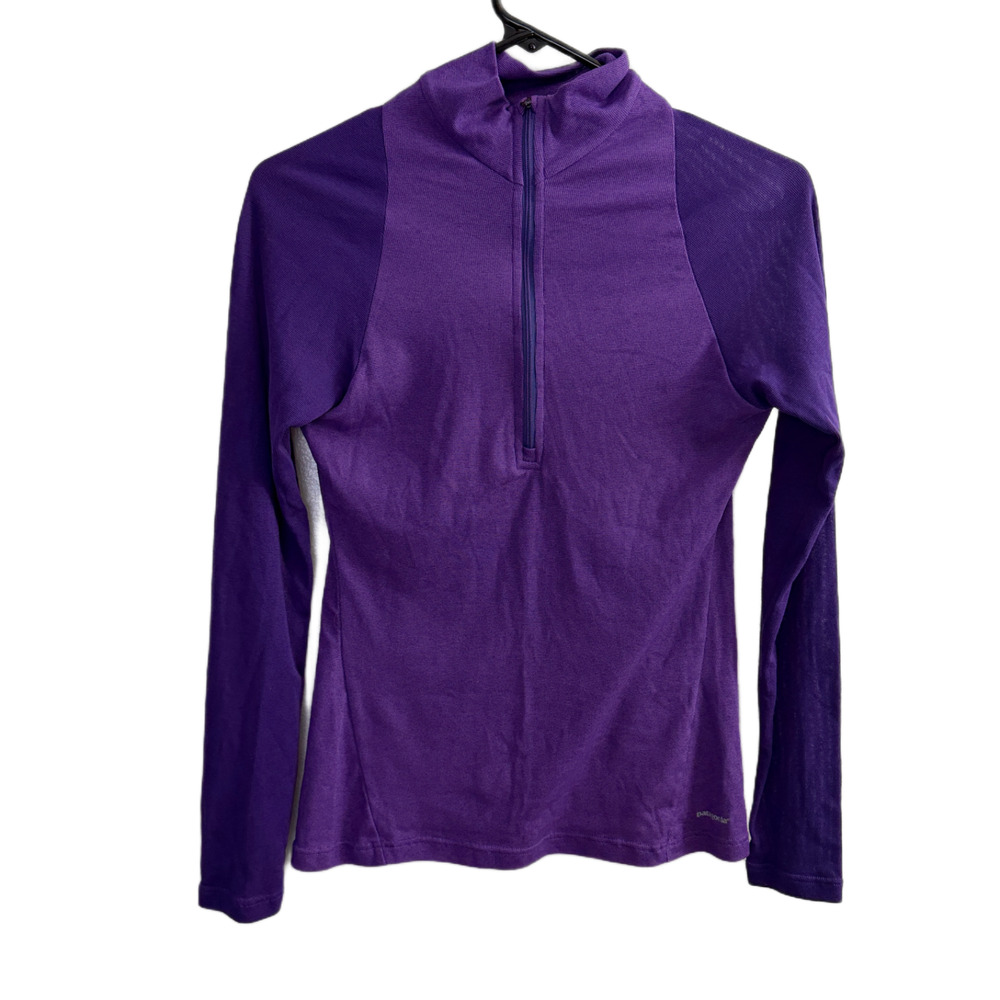 Patagonia Womens Capilene 2 XS Zip Neck Top Purple 1/4 Zip Long Sleeve Ski